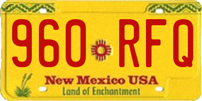 NM license plate 960RFQ