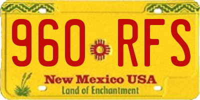 NM license plate 960RFS