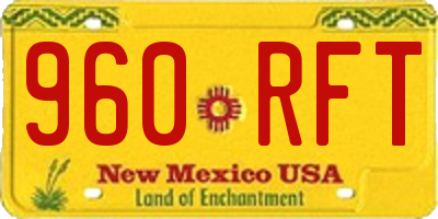 NM license plate 960RFT