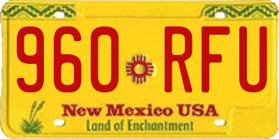 NM license plate 960RFU