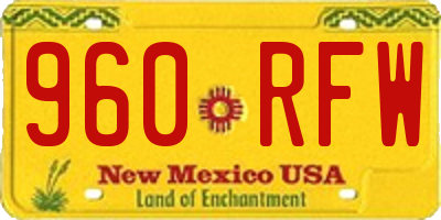 NM license plate 960RFW