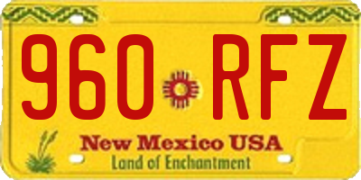 NM license plate 960RFZ