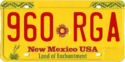 NM license plate 960RGA