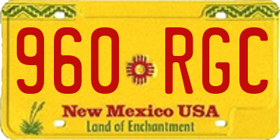NM license plate 960RGC