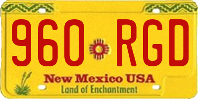NM license plate 960RGD