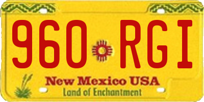 NM license plate 960RGI