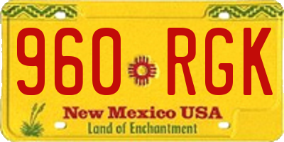 NM license plate 960RGK