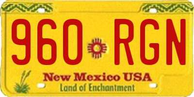 NM license plate 960RGN