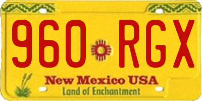 NM license plate 960RGX