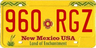 NM license plate 960RGZ