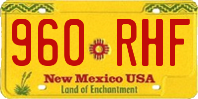 NM license plate 960RHF