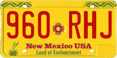 NM license plate 960RHJ