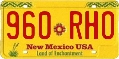 NM license plate 960RHO