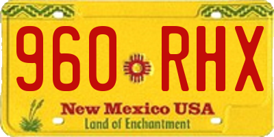 NM license plate 960RHX
