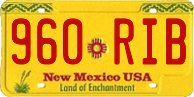 NM license plate 960RIB