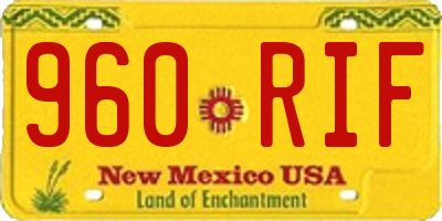NM license plate 960RIF