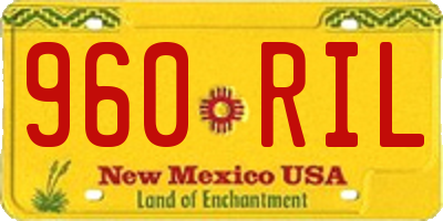 NM license plate 960RIL