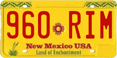 NM license plate 960RIM