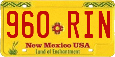 NM license plate 960RIN