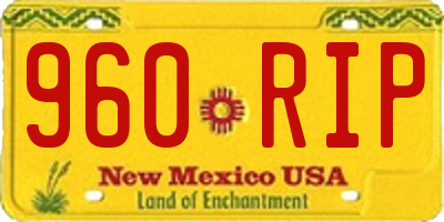 NM license plate 960RIP