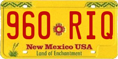 NM license plate 960RIQ