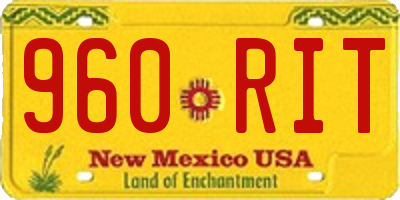 NM license plate 960RIT