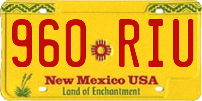 NM license plate 960RIU