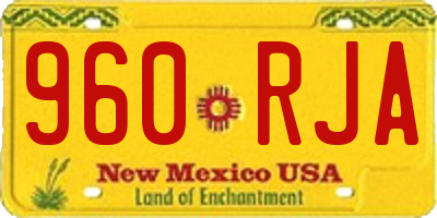 NM license plate 960RJA