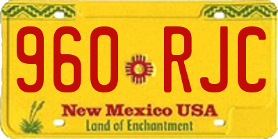 NM license plate 960RJC