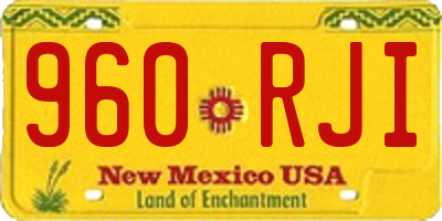 NM license plate 960RJI