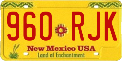 NM license plate 960RJK