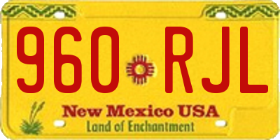 NM license plate 960RJL