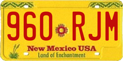 NM license plate 960RJM