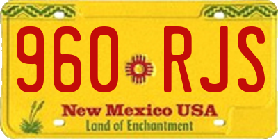 NM license plate 960RJS