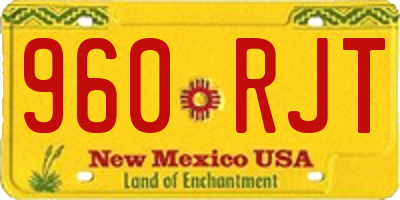 NM license plate 960RJT