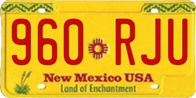 NM license plate 960RJU