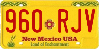 NM license plate 960RJV