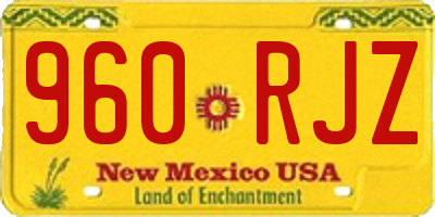 NM license plate 960RJZ