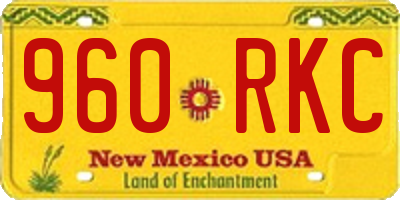 NM license plate 960RKC