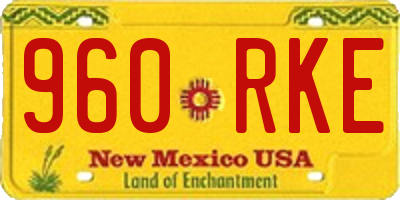 NM license plate 960RKE