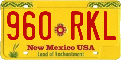 NM license plate 960RKL
