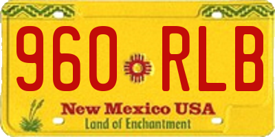 NM license plate 960RLB