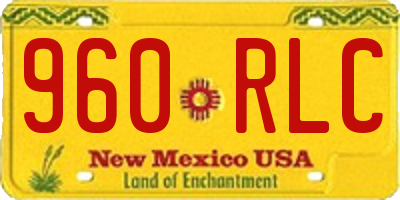 NM license plate 960RLC