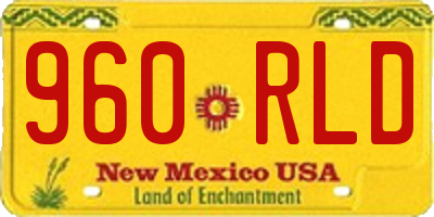 NM license plate 960RLD