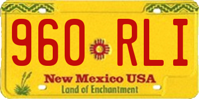 NM license plate 960RLI
