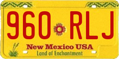 NM license plate 960RLJ