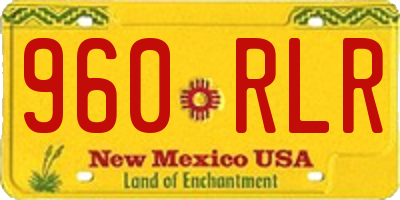 NM license plate 960RLR