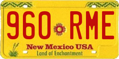 NM license plate 960RME