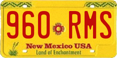 NM license plate 960RMS