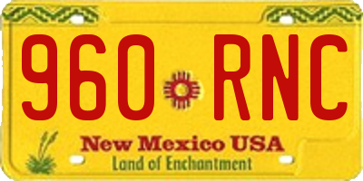 NM license plate 960RNC